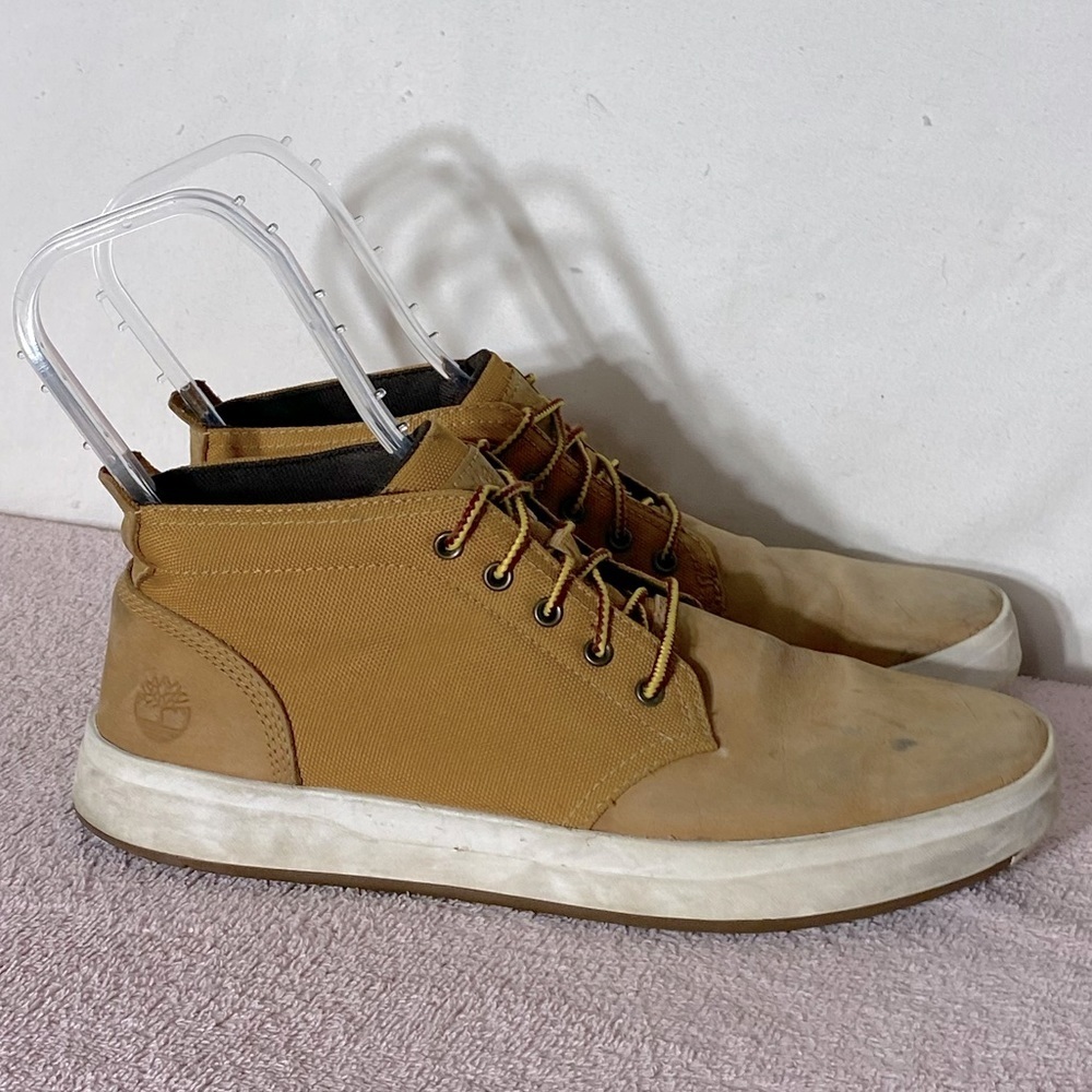 Timberland Tan Lace Up Davis Square Shoes 9.5